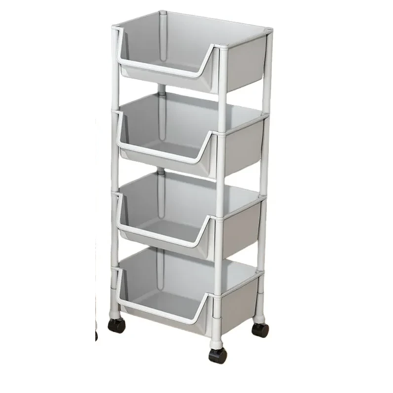 Полиця-кошик пересувна пластикова 4-ярусна МКС-309