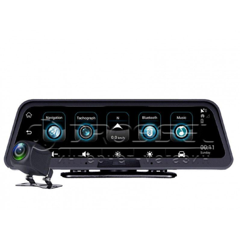 ВІДЕОРЕГІСТРАТОР ЗЕРКАЛО 10“ АНДРОЇД 2 КАМЕРИ E98