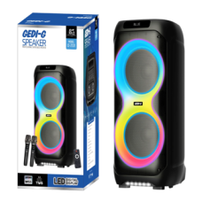 Акумуляторна блютуз-колонка 2*8“ 2 мікрофони LT-2131