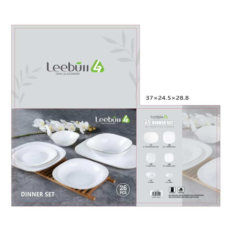 Посуд 26 предметів квадратний Leebull мкс-523