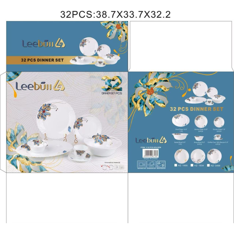 Посуд 32 предмети Leebull 3468